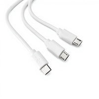 Cable de Carga Rápida USB a Micro 3 en 1 para Teléfono Móvil, Computadora, Escáner de Código de Barras - 2m Conductor de Cobre Puro