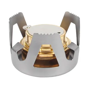 Mini Rượu Bếp Lò Cho Backpacking Trọng Lượng Nhẹ Brass Tinh Thần Burner Với Nhôm Đứng Cho Cắm Trại Đi Bộ Đường Dài