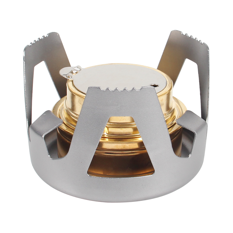 Mini Alcohol Backpacking Stove – Brass Burner With Aluminum Stand, Lightweight For Camping & Hiking (Blue) - View #3