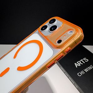 เคสโทรศัพท์อะคริลิกใสสีพื้นคุณภาพสูงแบบแม่เหล็กสำหรับ <span class=keywords><strong>iPhone</strong></span> <span class=keywords><strong>12</strong></span> 13 14 15 16 17 ProMax ป้องกันการตกกระแทก - Product Image 3