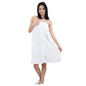 100% polyester super soft Terry Fabric Customized Strech Bathrobe Bath skirt Quick Dry Microfiber Bath Towel Body Wrap for W
