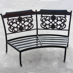 كرسي معدني خارجي كبير دائري مزدوج كرسي دائري خلفي لتناول الطعام - Product Image 5