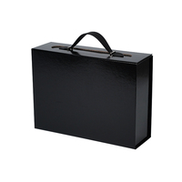 En stock, boîte cadeau magnétique pliable avec poignée, logo personnalisé, boîte rigide pliable, 3 tailles pour l'emballage de vêtements, de cosmétiques et de perruques