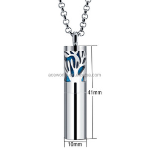 Cylindrical Essential <b>Diffuse</b> Perfume Oil <b>Bottle</b> Stainless Steel Essential Oil Pendant Aromatherapy Pendant - Product Image 6