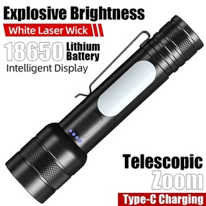 Aluminum Alloy Hand-Held Rechargeable Flashlight with Three LED <b>Light</b> Sources 1000+ Lumens Long-Range Zoom USB Charging - Product Image 3