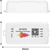 Contrôleur LED intelligent AP SP107E avec contrôle par application, synchronisation musicale, RVB pleine couleur, 2048 pixels, 5-24V 6A, 3 canaux, charge maximale 144W, portée 20m