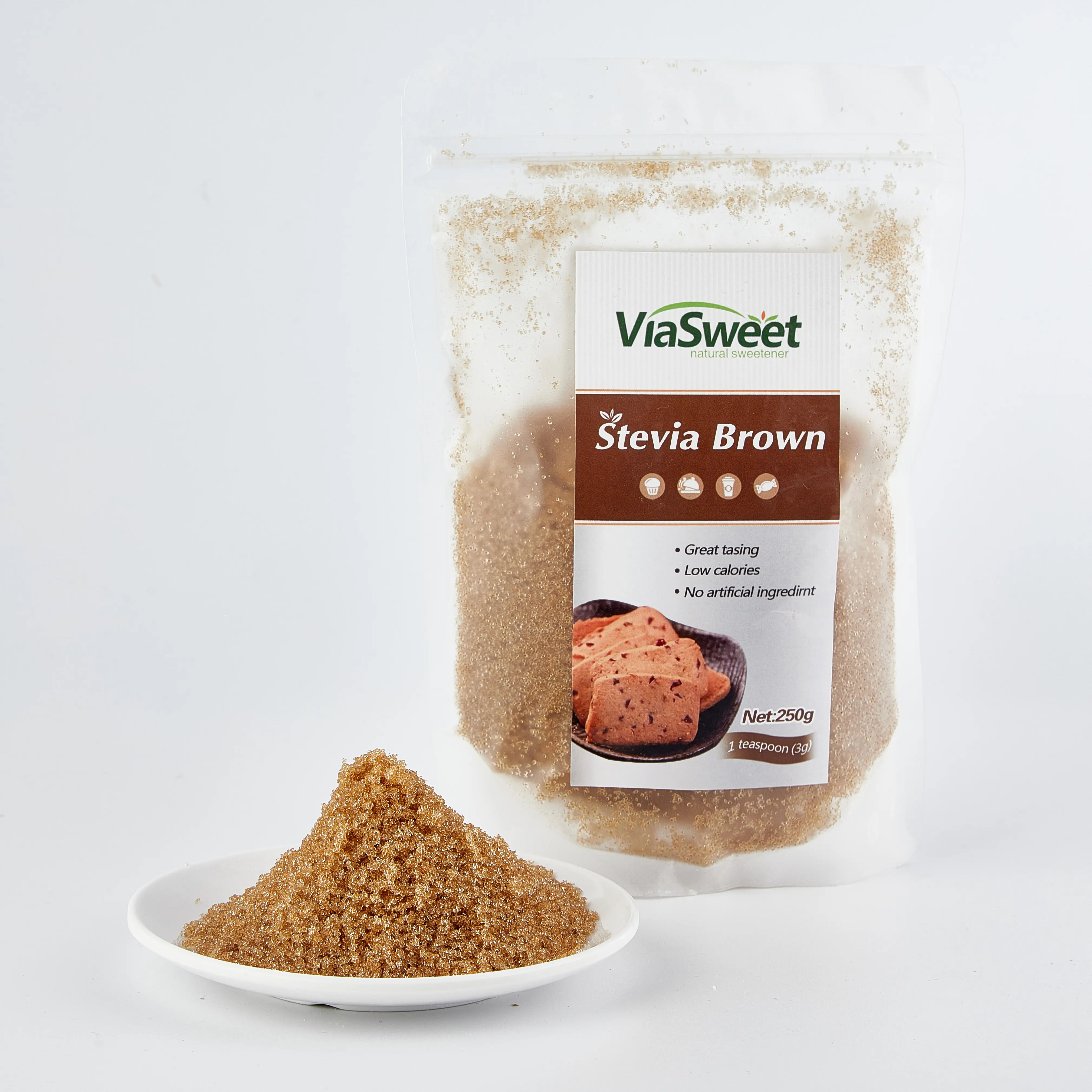 น้ำตาลทรายแดงขายส่งสารให้ความหวานธรรมชาติหญ้าหวานผงน้ำตาลทรายแดงดิบ