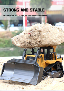 HOSHI <span class=keywords><strong>HUINA</strong></span> <span class=keywords><strong>1569</strong></span> Bulldozer lourd en alliage 1:16, camion RC 9 canaux 2,4 GHz, véhicule d'ingénierie, bulldozer lourd avec corps en alliage - Product Image 5