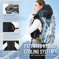 Gilet de refroidissement hybride air-eau avec logo personnalisé, prêt pour le casque, capuche détachable, vêtements de refroidissement pour le travail en extérieur en été