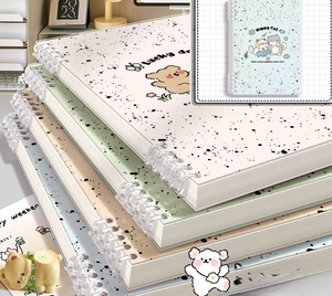 <b>Animal</b>-Themed B5 Loose-leaf Notebook for Junior High Students Splash-Ink Hardcover Detachable Buckle Exercise Book for College - Product Image 1