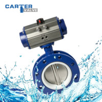 Vanne papillon pneumatique à triple excentricité en acier au carbone A105, à bride FF, étanchéité bidirectionnelle pour pipeline d'huile et de produits chimiques PN6-PN16 OEM