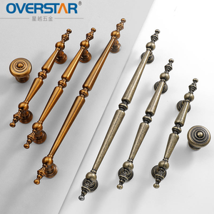 Vintage Antique Brass <strong>Cabinet</strong> Handles Solid Zamak Ornate Spindle Drawer Pulls Traditional Wardrobe Kitchen Furniture Hardware - Product Image 1