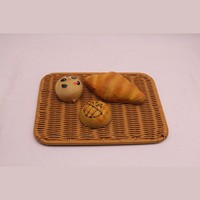 Set de table rectangulaire tressé en rotin PP, imperméable et résistant aux insectes, pour restaurant, café, boulangerie et comptoir.