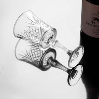 Copa de Vino de Cristal Transparente Tallada a Mano, con Logotipo Grabado con Láser Personalizado OEM, de Varias Alturas, para Catering y Bodas
