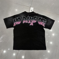 T-shirt Homme Col Rond Rose à Manches Courtes, Imprimé Navette Spatiale de Marque Designer, Strass, Style Hip Hop Ample, 100% Coton Respirant et Écologique