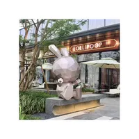 Toptan ev dekor açık dekor heykel fiberglas bölüm tavşan heykel