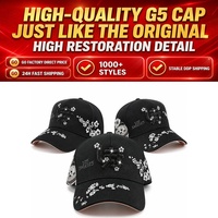 En stock: Gorras de béisbol de gamuza Barbas X F.E.S. con 5 paneles, 100% originales, diseño de calaveras F.E.S.