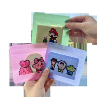 50 PCS/lot Sacs en plastique transparents pour bijoux, mini sacs refermables à fermeture thermique, motif dessin animé