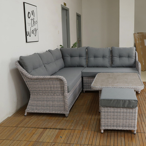 Mini sofá <span class=keywords><strong>modular</strong></span> de jardín de ratán de 5 plazas Premium de lujo, muebles modernos de exterior para comedor, patio, hoteles - Product Image 3