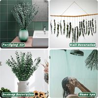 Feuilles d'eucalyptus artificielles en plastique de haute qualité, aspect réaliste, légères et durables, pour intérieur et extérieur