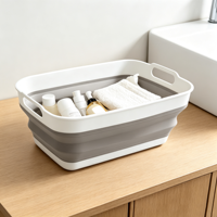Panier de rangement pliable multifonctionnel de 10 L avec poignées, panier à légumes et fruits, panier de rangement portable pour l'extérieur
