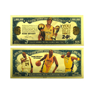 Set de Billetes de Oro de Doble Cara con la Imagen de la <span class=keywords><strong>Estrella</strong></span> del Baloncesto Kobe, Recuerdo Deportivo Coleccionable de Millones de Dólares, Regalo para Fanáticos - Product Image 2