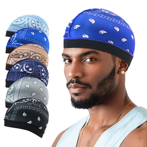Bonnet de refroidissement à motif paisley, bonnet de perruque en polyester et élasthanne doux, bonnet de vague respirant et soyeux pour hommes - Product Image 4