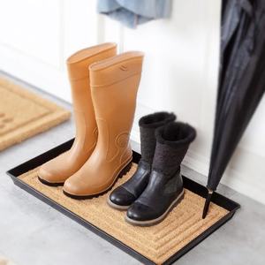 Recycled Rubber Boot Shoe Tray with Coir Insert - Product Image 2