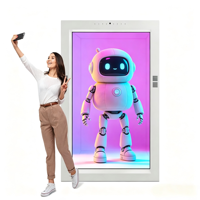 Vitrina Transparente de 55 Pulgadas con Pantalla Táctil Capacitiva 1080p, Soporte Interactivo para Señalización Minorista, para Publicidad y Exhibición