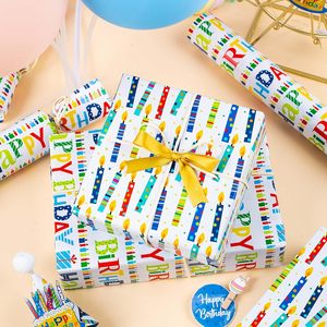 Rouleau de papier cadeau d'anniversaire, 46,8 pieds carrés, design réversible, pour fête d'anniversaire, cadeau, artisanat, recyclable - Product Image 3