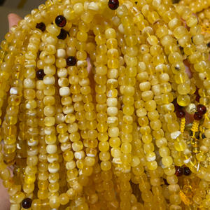 Presa di fabbrica naturale ambra Baltica di Alta qualità Oro bianco ambra braccialetto branelli di preghiera Musulmani 108 - Product Image 6