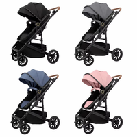 Poussette multifonctionnelle pliable à vue dégagée neuve d'usine 2026, landau de luxe 2 en 1 pour bébé de 0 à 3 ans