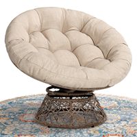 Vente en Gros de Mobilier de Jardin Patio Balcon Osier Papasan Plastique Rotin Loisirs Relaxant Repos Chaise Ronde avec Coussin