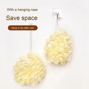 Bola de esponja de baño de plástico de doble cara, toalla de flores dos en uno y soporte para jabón, Red de espuma, artefacto de baño - Product Image 4