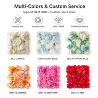 Panneau de fleurs artificielles en soie de roses mélangées en gros pour décoration murale de fond de mariage, événementiel et ornement floral