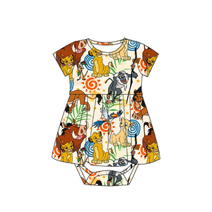 Groothandel Zomerjurkjes voor peuters, korte mouwen, ronde hals, romper, baby cartoon print, twirl jurkje, bubbel romper - Product Image 2