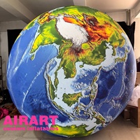 Ballon gonflable de la Terre avec souffleur, globe terrestre gonflable avec éclairage LED