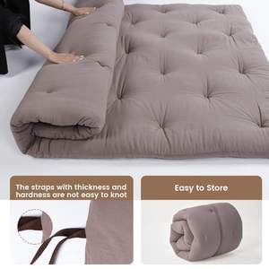 Materasso Futon Tatami Giapponese Pieghevole in Cotone 100% Misura Queen 60x80 Pollici per Soggiorno - Product Image 3