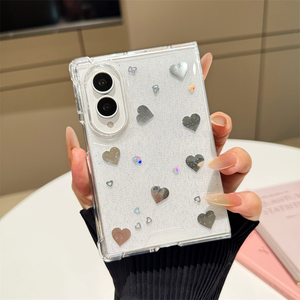 Étui de téléphone de luxe avec paillettes dorées, motif cœur et étoile, pour iPhone 18 Fold, protection élevée, coque antichoc, motif TPU - Product Image 1