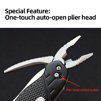 Couteau pliant industriel en acier à bouton-poussoir, couteau utilitaire EDC d'extérieur, pince, ouvre-bouteille, personnalisable OEM