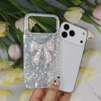 3D Strass Schleife Herz Holografische Handyhülle Weiche TPU für iPhone X 11 12 13 14 15 16 17 18 Samsung Redmi OPPO VIVO