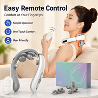 3-in-1 Elektrische Nackenmassage-Maschine F12 Austauschbare Massageköpfe Kneten Wärme Vibration Timer Kabellose Nackenmassagegerät