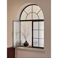 Ventana Abatible de Aluminio con Diseño Moderno Francés, Doble Acristalamiento, Vidrio Templado, para Construcción Residencial, Venta al por Mayor