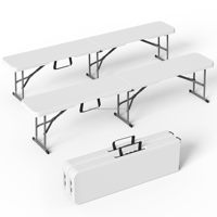 Chaise de camping pliante portable blanche de 1,80 m, ultra-légère, haute densité, chaise pliante d'extérieur
