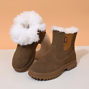 Snow Boots Men Winter Warm Fleece Lined Waterproof Thick Sole Outdoor Non Slip Mid Heel Solid Color Size 38 39 40 41 42 43 44 - Product Image 3