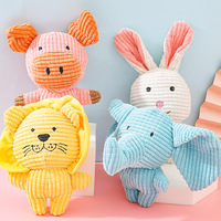 Jouet à mâcher en peluche résistant à l'abrasion, en forme de petit éléphant ou bouledogue français, anti-morsure, avec effets sonores, jouet pour animaux de compagnie en forme de dessin animé