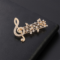 Grandi spille smaltate a forma di nota musicale per donna e uomo, con cristalli austriaci, per sciarpe, cappotti, gioielli iconici, decorazioni per abiti da festa e broche