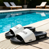Babouches personnalisées pour homme avec logo imprimé, claquettes en PVC à bride unique, antidérapantes, pour l'intérieur, destinées aux importateurs de chaussures