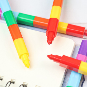 Multi-color Crayon Building <b>Block</b> Stacking 12 Colors Crayon for Kids Stack and Build Crayons - Product Image 1