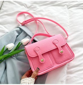 Couleurs personnalisées feutre cadeau sac filles dame fronde messager sacs à main nouvelle mode petit carré couleur bonbon femmes polyester sac fermeture éclair - Product Image 5